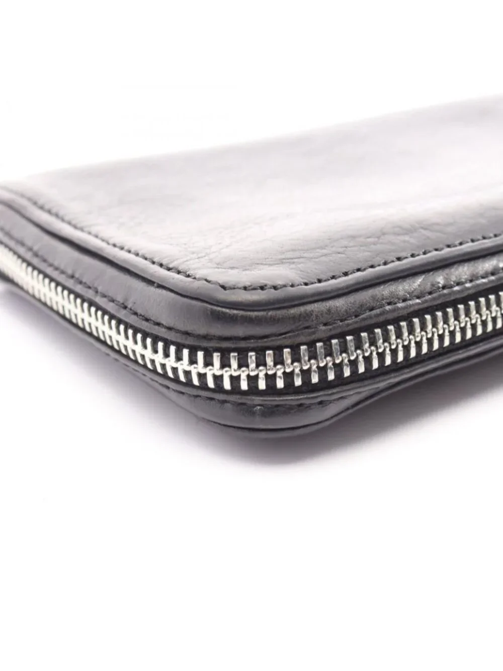 Chrome Hearts Round Wallet Dagger Zip Leather Plain Zip Around